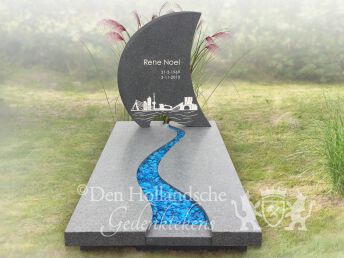 Grafmonument met rivier