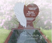 Grafsteen Engel met hart foto 1