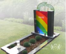 Grafsteen glas regenboog foto 1