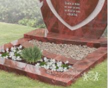 Gedenksteen met hart en rozen  foto 4