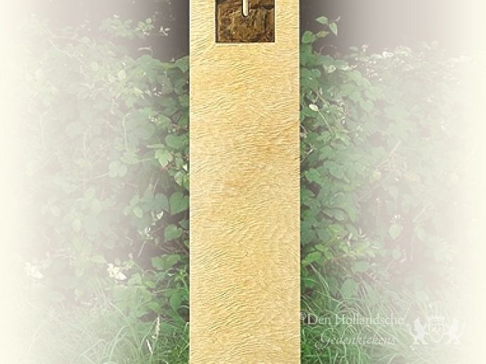 Grafzuil met bronzen ornament foto 1