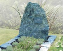 Groenblauw rotsachtig natuurlijk grafmonument  foto 2