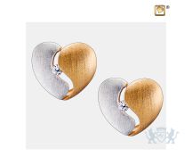 HeartFelt Stud Earrings Bru Silver and Gold Vermeil foto 1