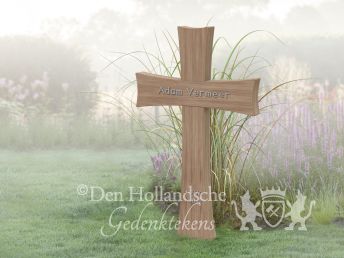 Houten kruis als grafmonument