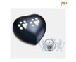 Keepsake Double Paw Heart Pet Urn Midnight and Bru Pewter foto 1