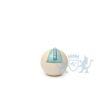 Keramische beige bolvormige urn met lichtblauw element | 0.1L foto 1