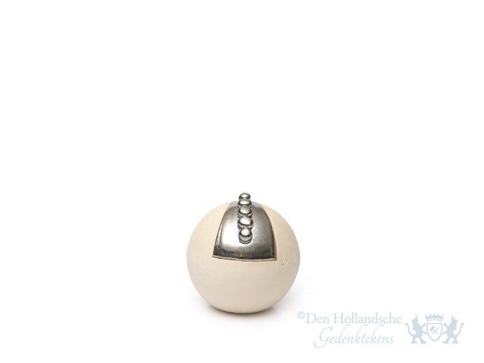 Keramische bolvormige urn beige | 0.1L foto 1