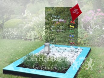 Kindermonument van glas met vlieger