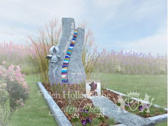 Kleurrijk kindermonument met glas