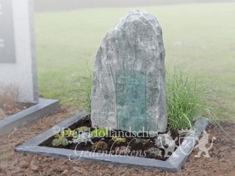 Kort graf met ruwe staande steen