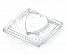 Kort grafmonument met hartvormige steen foto 3