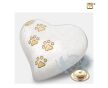 Large Heart Pet Urn Pearl White and Bru Gold foto 1