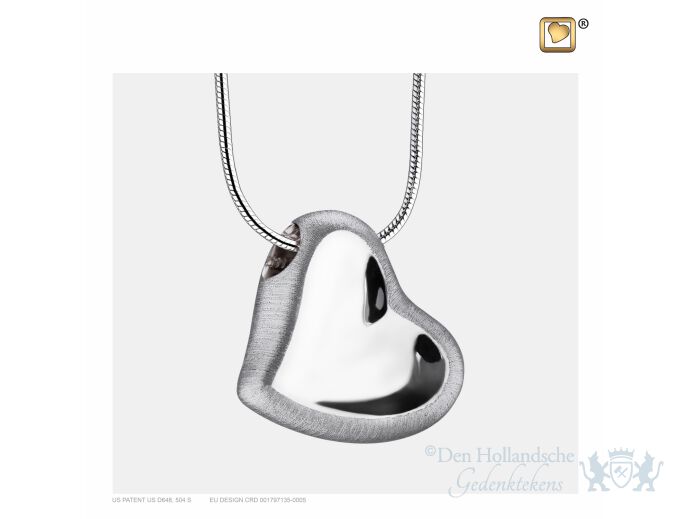 Leaning Heart Ashes Pendant Pol and Bru Silver foto 1