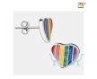 Leaning Heart Pride Rainbow Stud Earrings Pol Silver foto 1