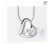 Leaning Heart with Paws Ashes Pendant Pol Silver foto 1
