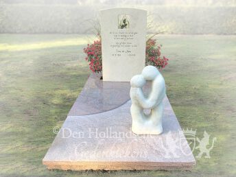 Licht grafmonument met beeld