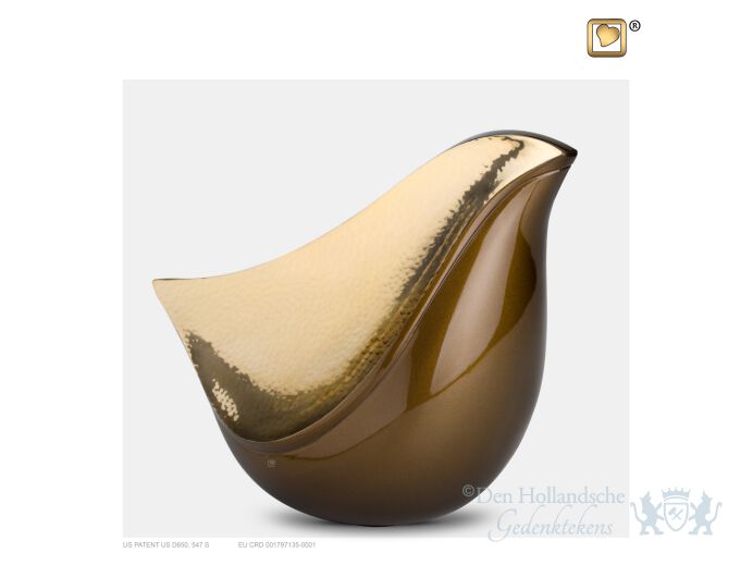 LoveBird Adult Urn Bronze and Hmd Gold foto 1