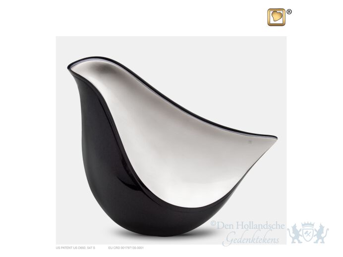 LoveBird Adult Urn Midnight and Bru Pewter foto 1