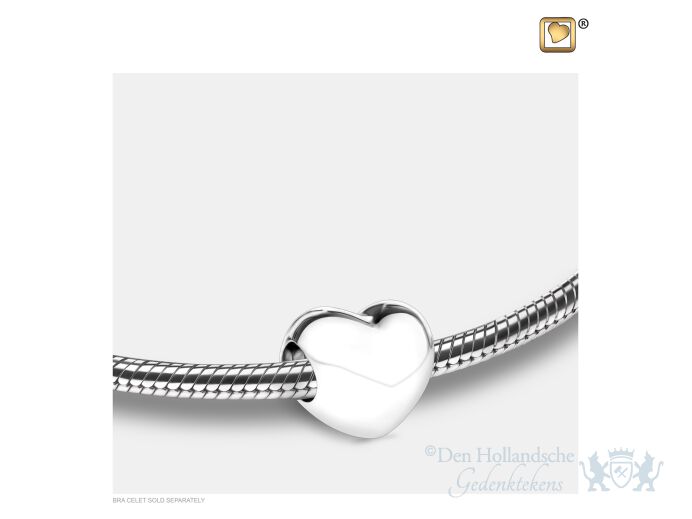 LoveHeart Ashes Bead Pol Silver foto 1
