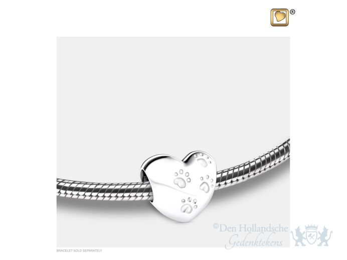 LoveHeart Ashes Bead Pol Silver foto 1