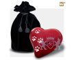 Medium Heart Pet Urn Pearl Red and Pol Silver foto 1