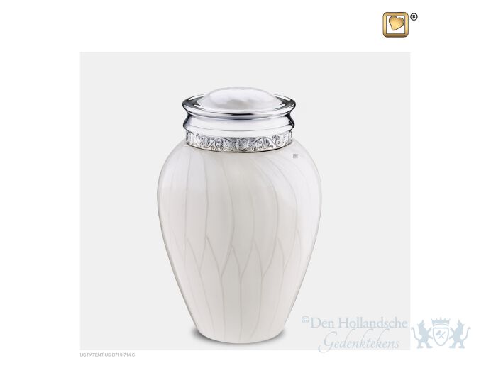 Blessing Medium Urn Pearl White and Pol Silver foto 1