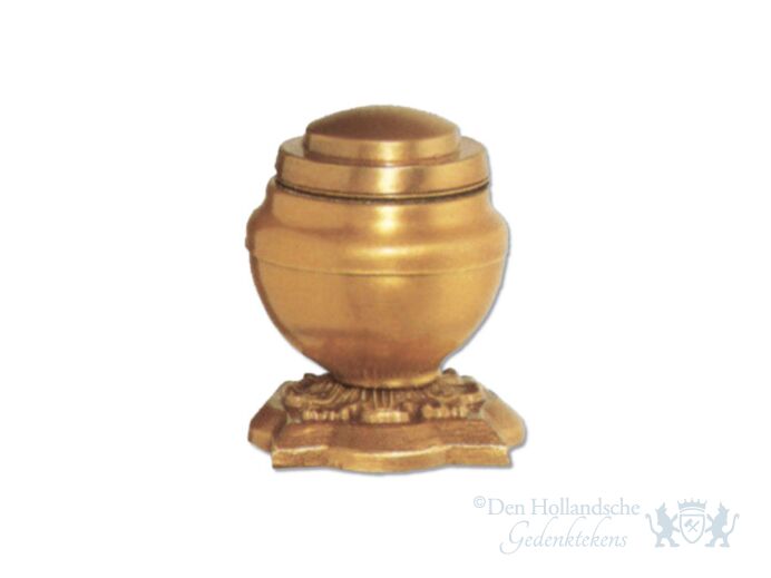 Bronzen mini urn op standaard foto 1