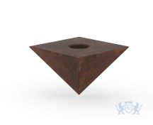Bruin gepatineerde piramide urn van brons foto 1