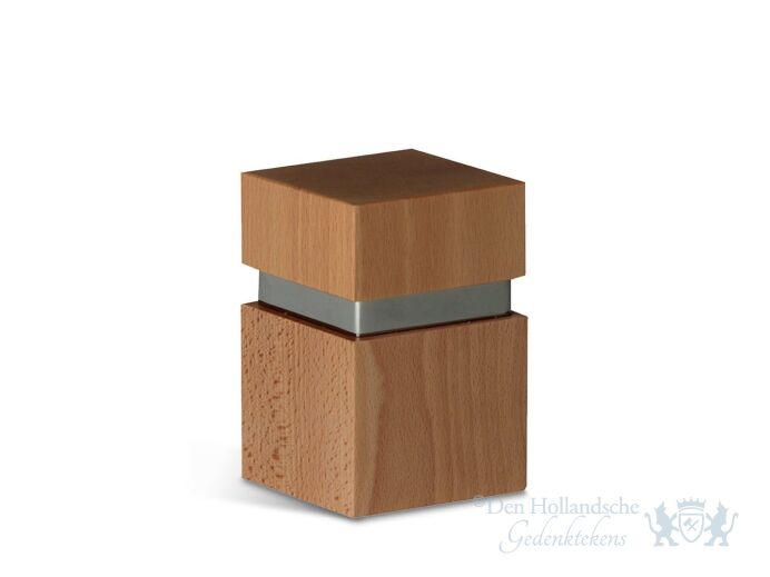 Bruin houten rechthoekige urn | 0.3L foto 1