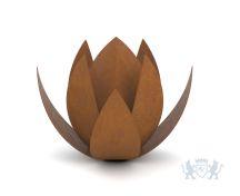 Bruine 'lotus' urn van cortenstaal foto 1