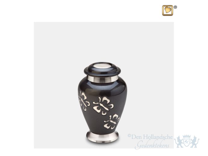 Classic Butterfly Tribute Keepsake Urn Midnight and Bru Pewte foto 1
