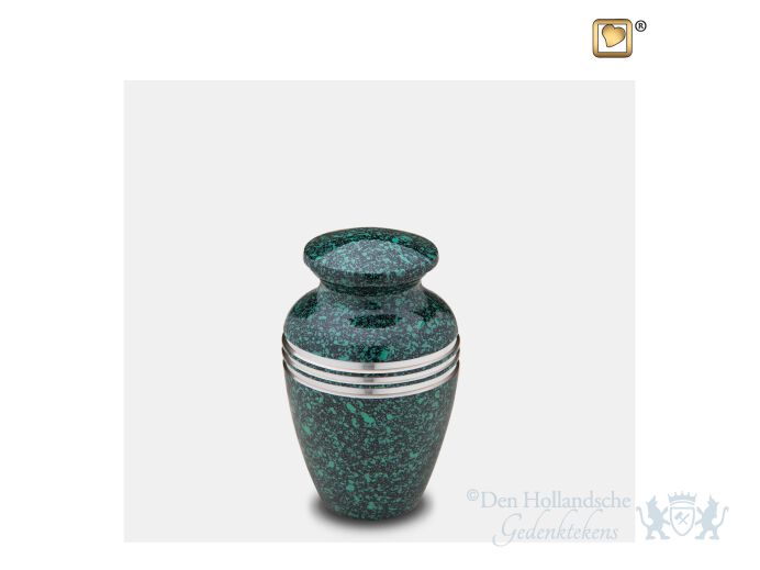 Classic Keepsake Urn Speckled Emerald and Bru Pewter foto 1