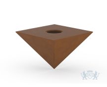 Cortenstaal urn 'Pyramide' foto 1