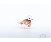 Glazen vogel Spikkels- Oranje foto 1