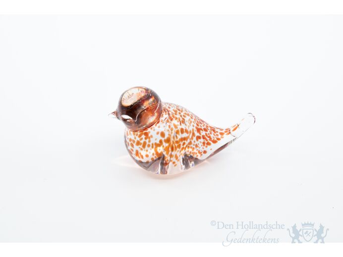 Glazen vogel Spikkels- Oranje foto 1