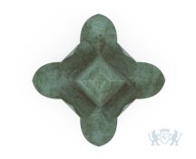 Groen gepatineerde lotus urn van brons foto 1