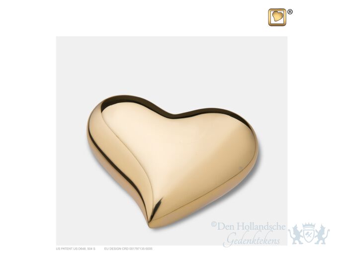 Heart Keepsake Urn Pol Gold foto 1