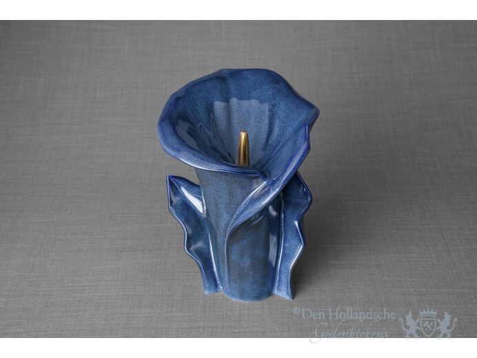 Keramische Calla bloem urn blauw foto 1