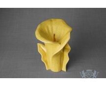 Keramische Calla bloem urn craquelle geel foto 1