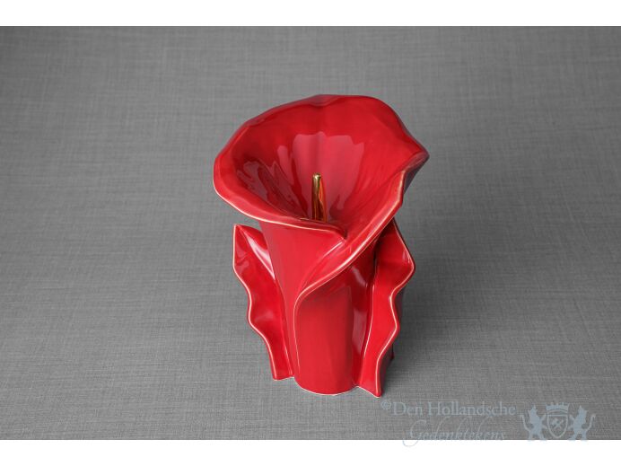 Keramische Calla bloem urn rood foto 1