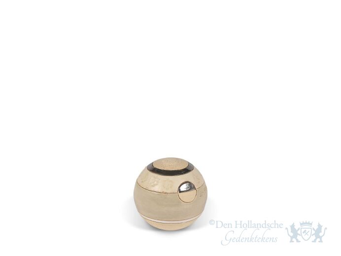 Keramische dierenurn mocca/cr&egrave;mewitte bol 0.1L foto 1
