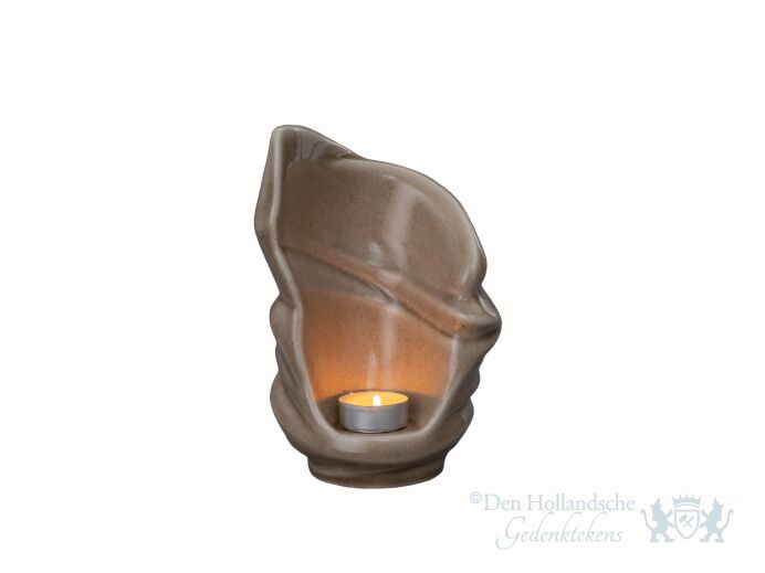 Keramische mini urn &quot;Light Beige Grey&quot; foto 1