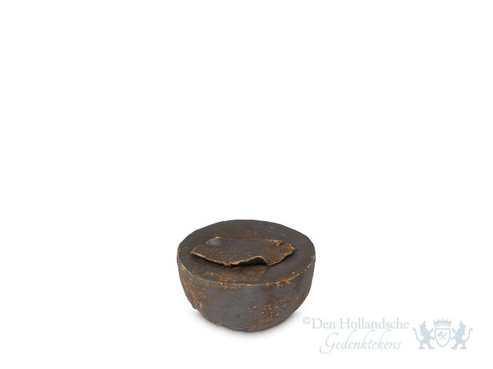 Keramische mini urn met blad foto 1