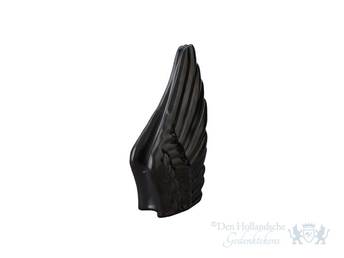 Keramische mini urn &quot;Wings Black Gloss&quot; foto 1