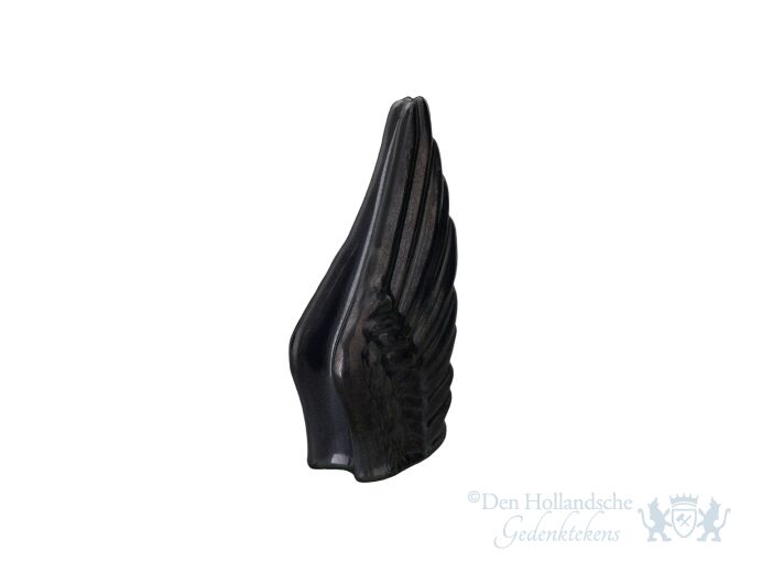 Keramische mini urn &quot;Wings Black Melange&quot; foto 1