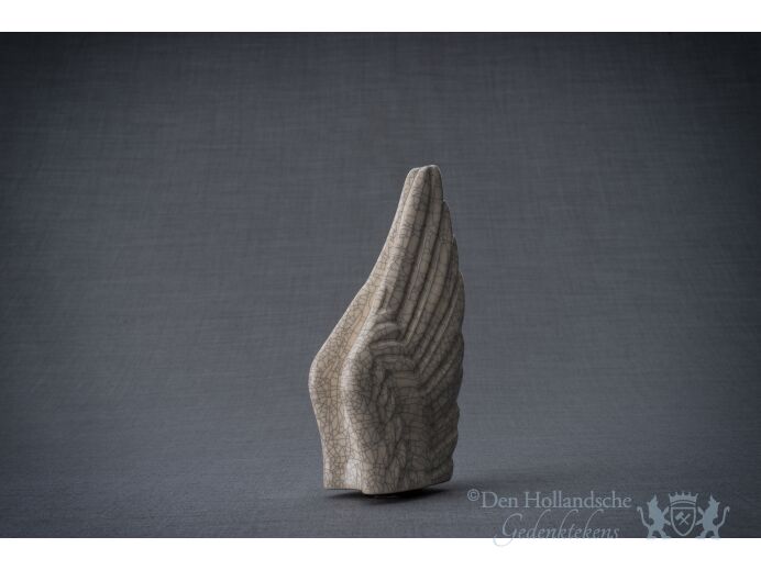 Keramische mini urn &quot;Wings Light Craquelure&quot; foto 1