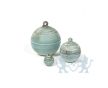 Keramische mini urn zeeblauw bol met decoratie 0.1L foto 1