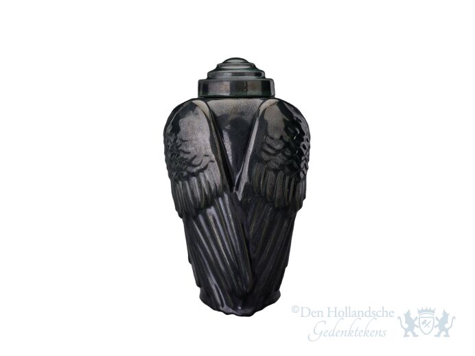 Keramische urn &quot;Wings Black Melange&quot; foto 1
