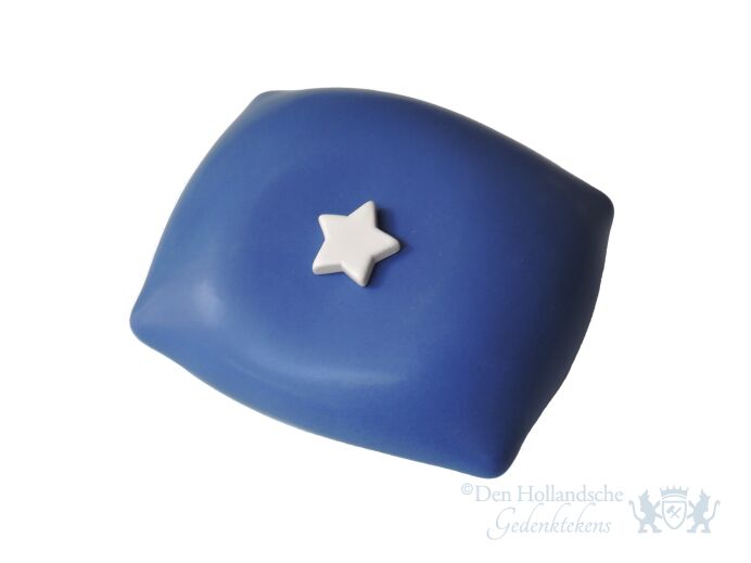Kussentje blauw - met witte ster 0,25L foto 1