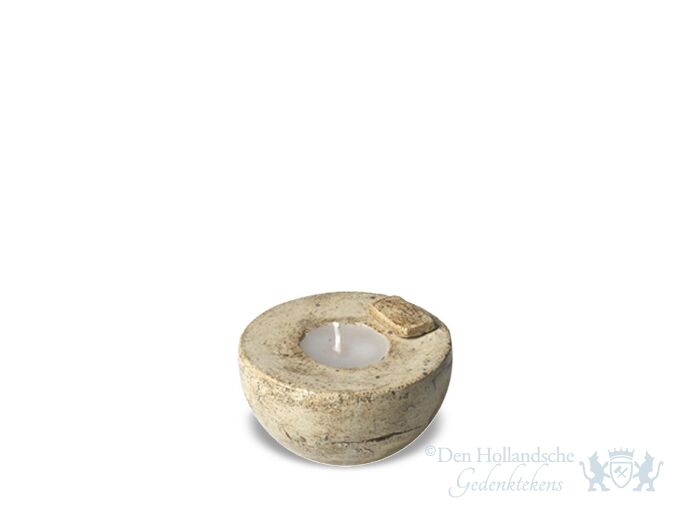 Lichte keramische mini urn met kaars foto 1